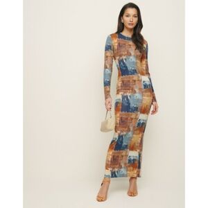 Reformation Tommie Knit Long-Sleeve Dress Collage Size Small